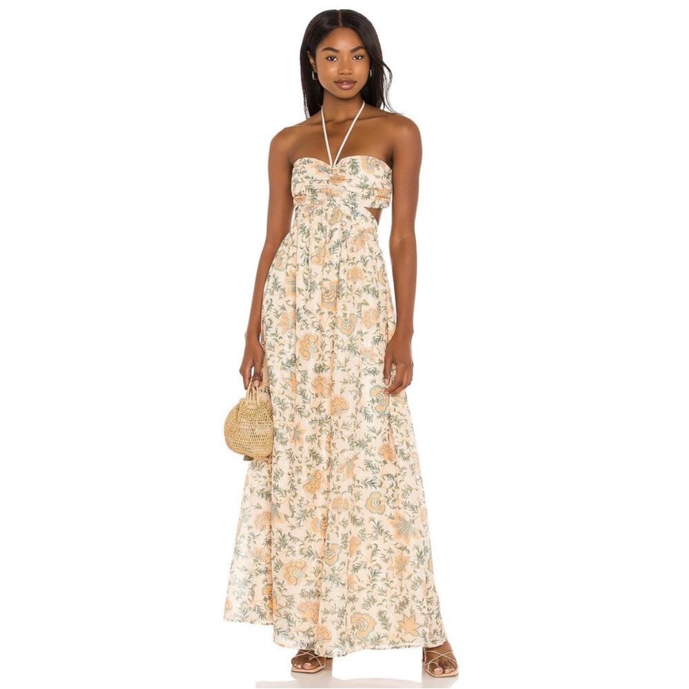 House of Harlow 1960 Multicolored Strapless Sundress Wedding Guest